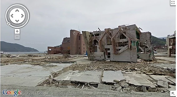 ניידת גוגל סטריט ויו ביפן אחרי הצונאמי