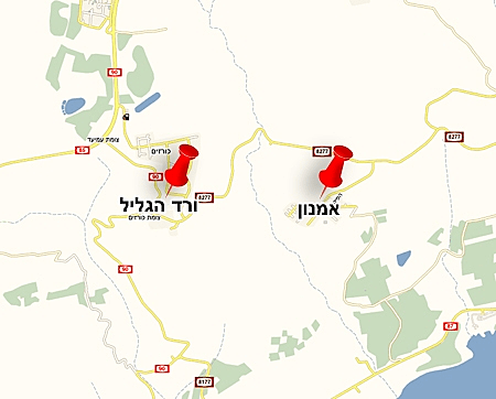 מפת איזור הצפון