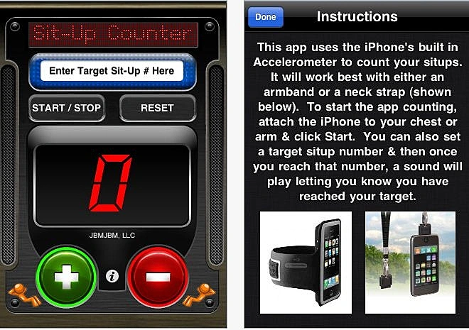 אפליקציית כושר Sit up counter