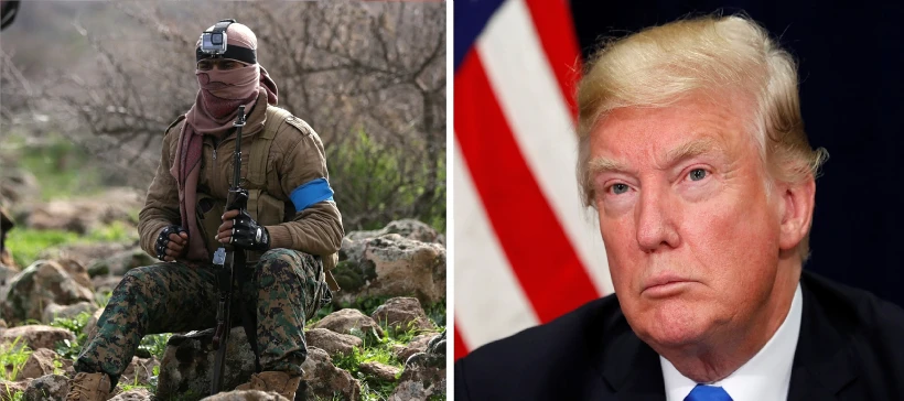 נשיא ארצות הברית, דונלד טראמפ, ולוחם כורדי