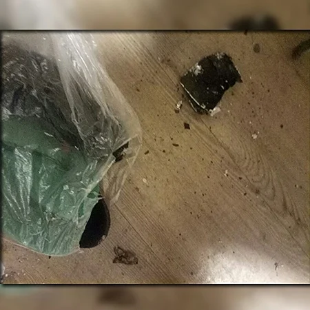 סוללת המכשיר ה- V10 LG  אחרי שהתלקחה