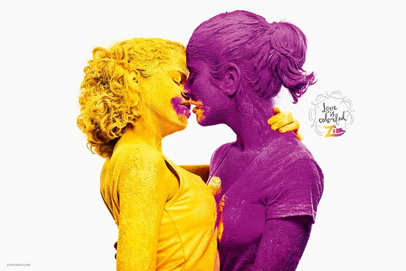 קמפיין ''אהבה צבעונית'' של חברת ZIM לאבקה צבעונית