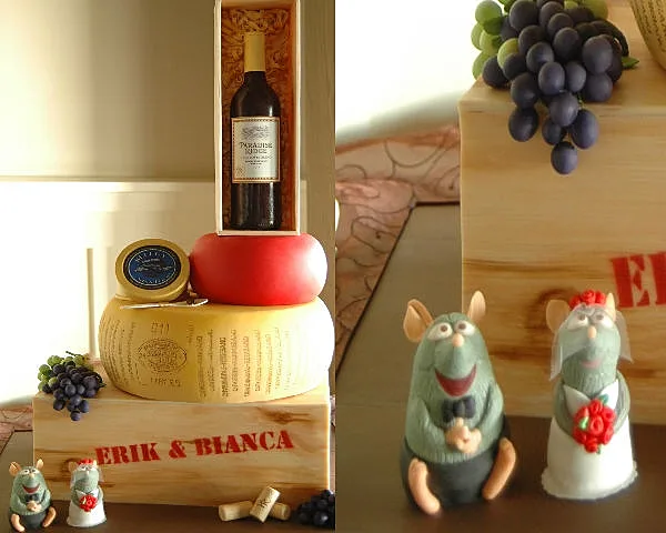 עוגת חתונה יין וגבינות