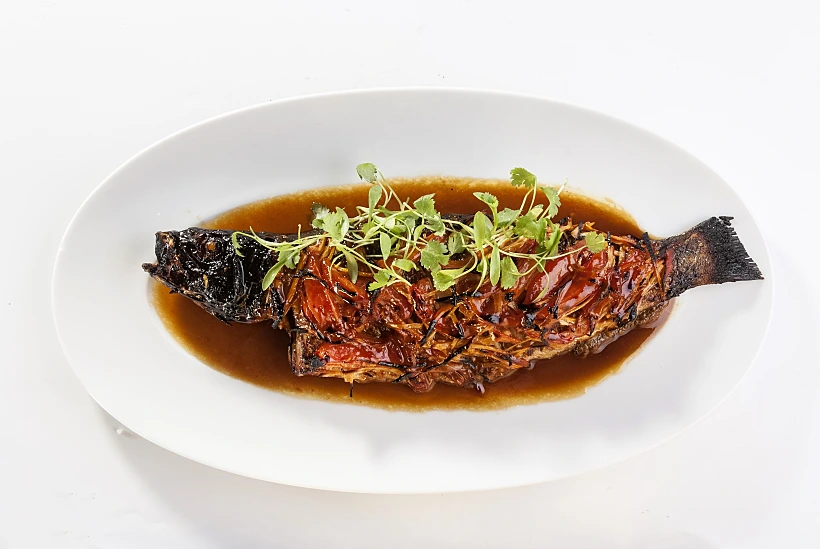 לברק שלם צלוי בסגנון אסייאתי