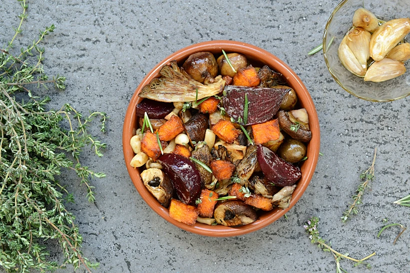 קדירת פטריות יער,דלעת וסלקים