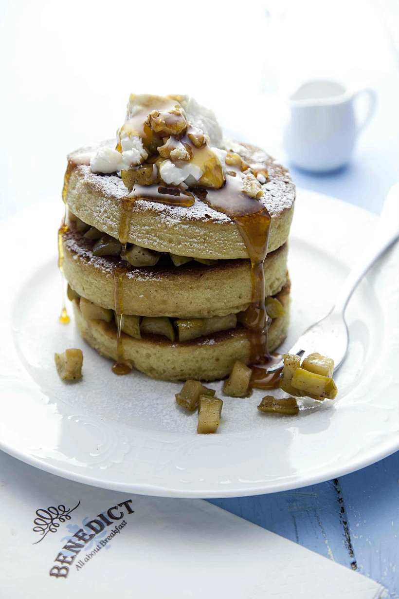 פנקייק ריקוטה ותפוחים