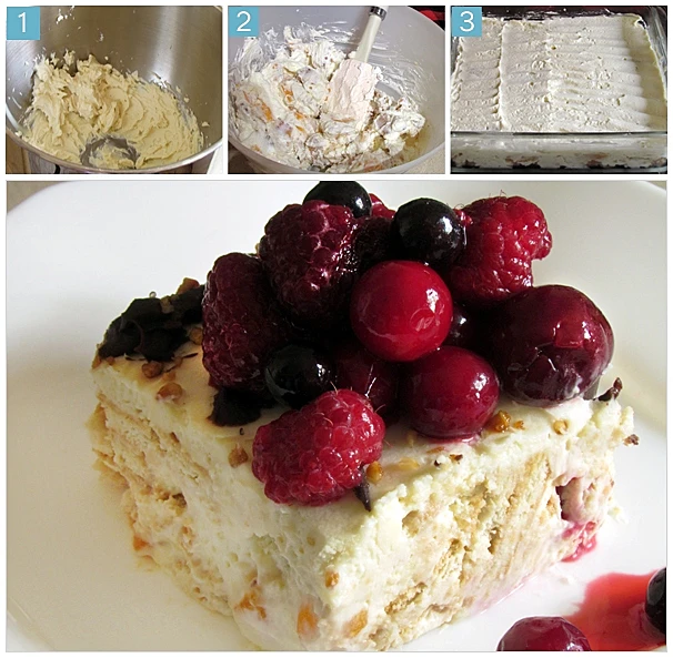 עוגת גבינה וביסקוויטים