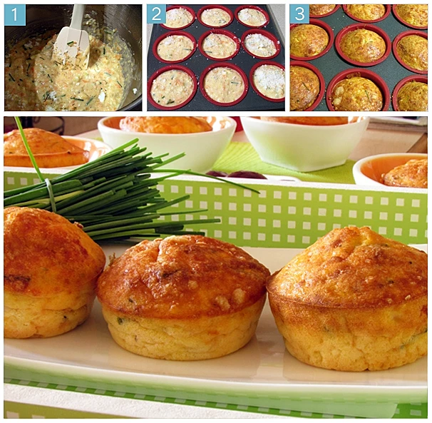 מאפינס קישואים עם גזר וגבינות