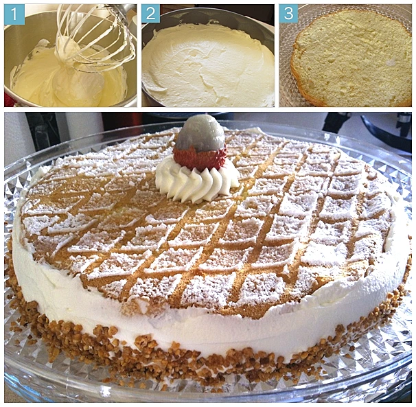 עוגת ספוג במילוי קצפת