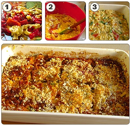 מאפה חצילים, פלפלים וגבינות של חיה דר