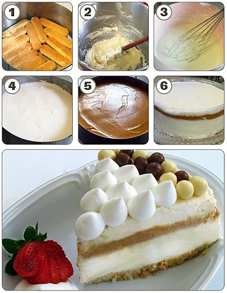 עוגת גבינה עם ריבת חלב