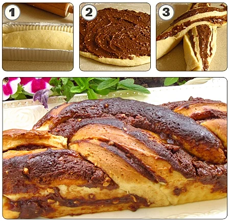 עוגת שמרים במילוי חלבה ונוטלה