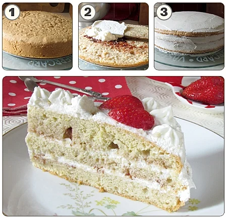 עוגת קצפת ותותים