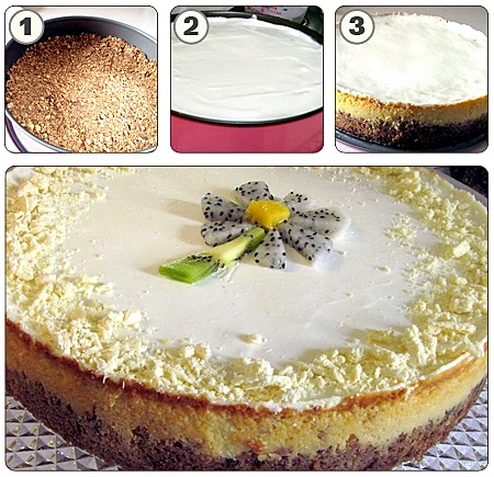 עוגת גבינה עם שוקולד לבן