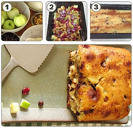 עוגת תפוחים עם שוקולד