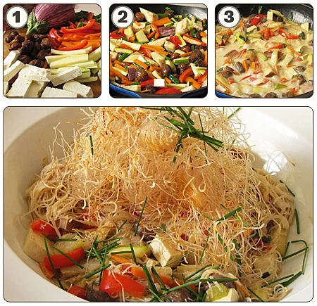 מוקפץ אטריות אורז