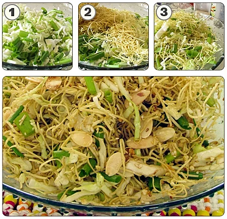 סלט כרוב ונודלס