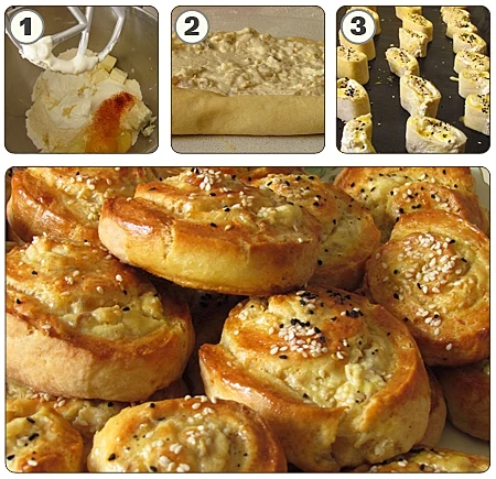 שבלולי גבינה מלוחים