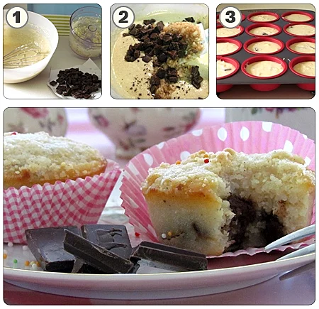 מאפינס אגסים ושוקולד