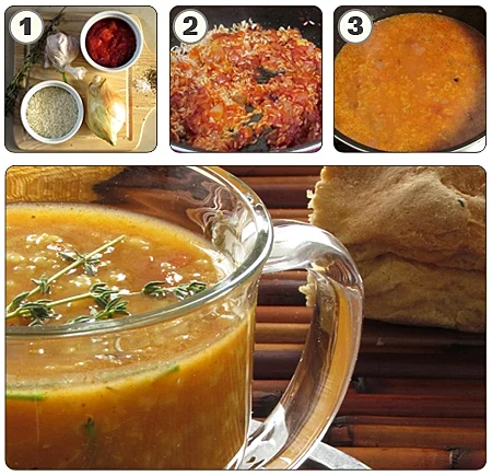 מרק עגבניות עם אורז