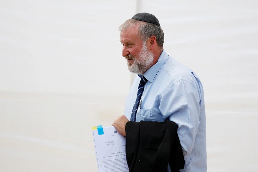 Israeli Attorney General Avichai Mandelblit Holds Documents As He Attends A Weekly Cabinet Meeting In The Jordan Valley, In The Israeli Occupied West Bank