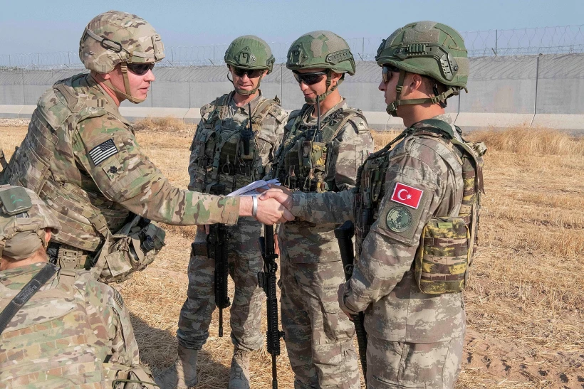 U.s. And Turkish Military Forces Conduct A Joint Ground Patrol In Northeast Syria