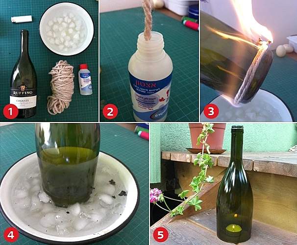 שלבים להכנת מעמד לנר מבקבוק גודל מותאם אישית