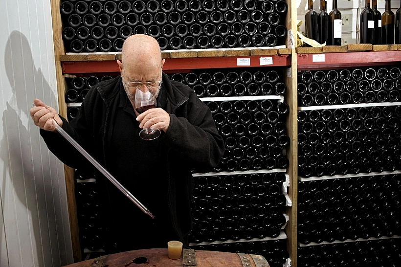 תמונה של גדי שטרנבך, מיקב הנס שטרנבך, כתבה על סיור יקבים באזור. תמונה בתוך הכתבה על כל הרוחב