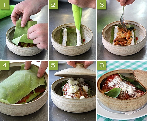 לזנית גבינות וארטישוק שלבי הכנה גודל מותאם אישית