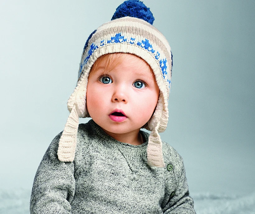 כובע פונפון וסריג אפור גאפ