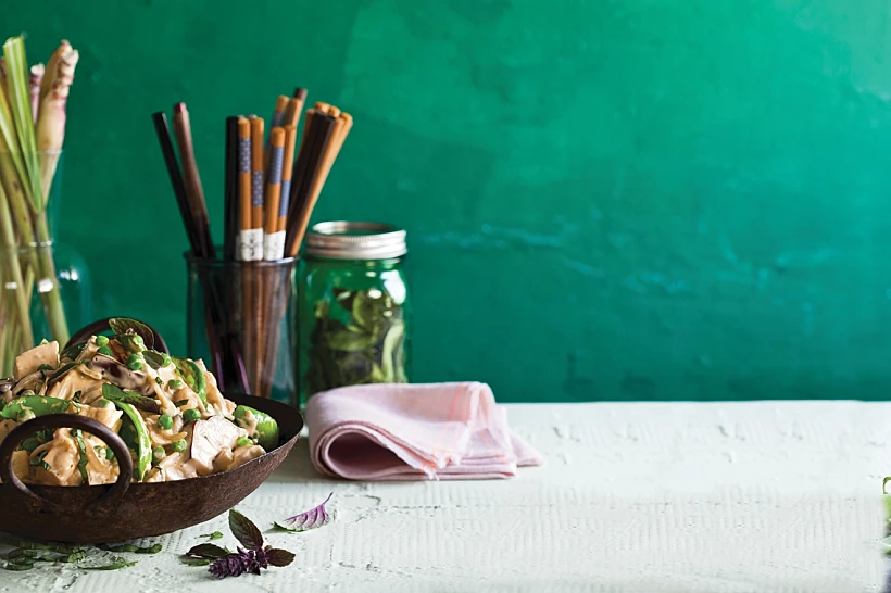 קארי חצילים אפונה וטופו