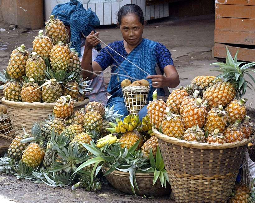 מוכרת אננס בהודו