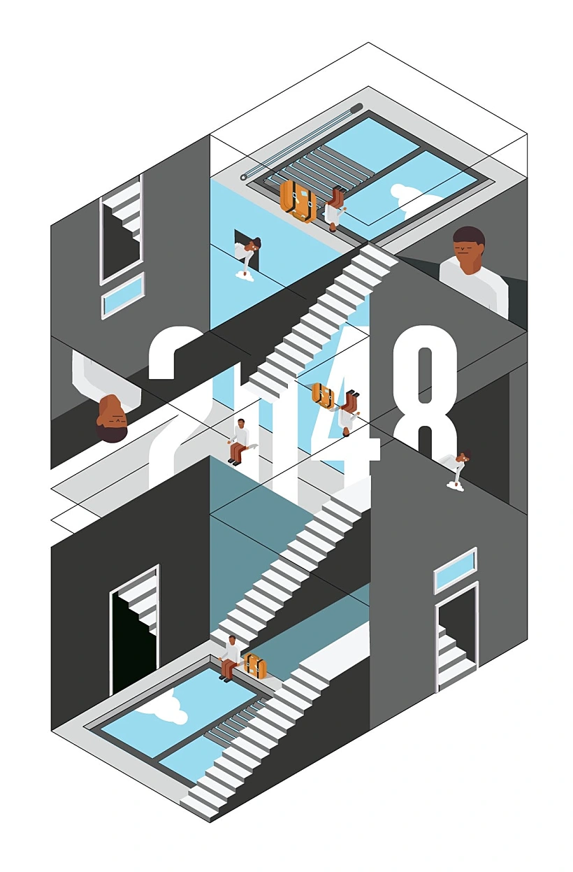 מתוך ההזמנה לתערוכה (עיצוב גרפי אבישר גולדמן)