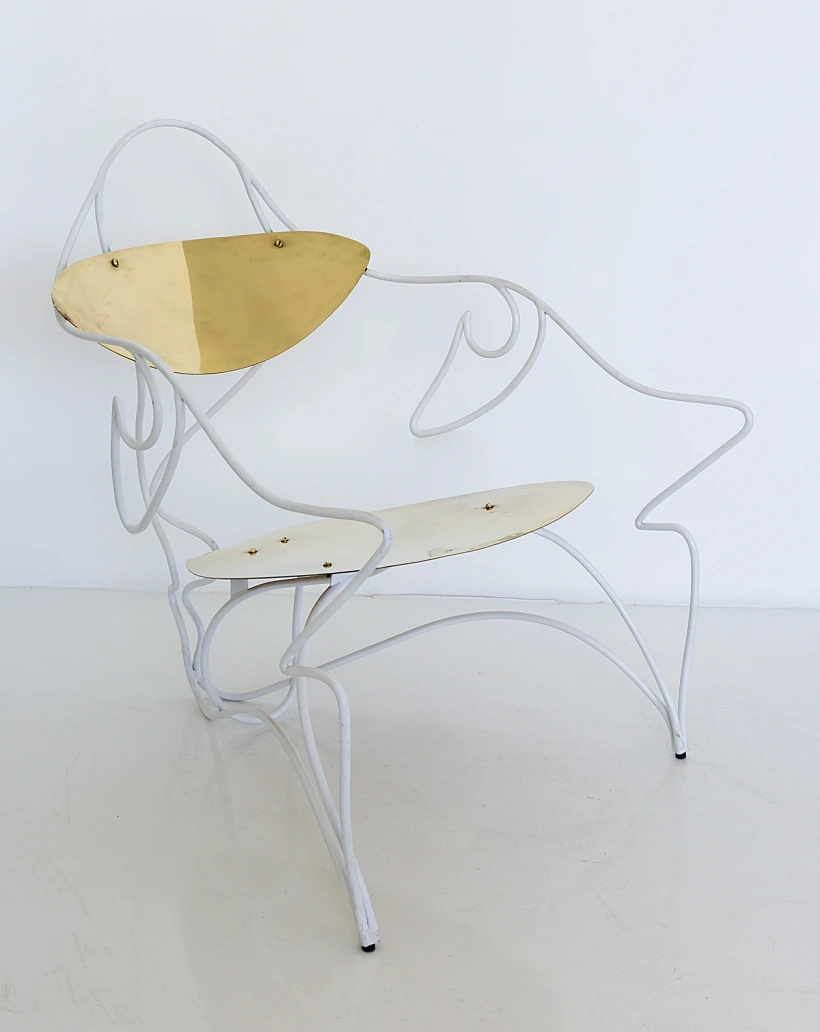 כסא מתכת ופליז