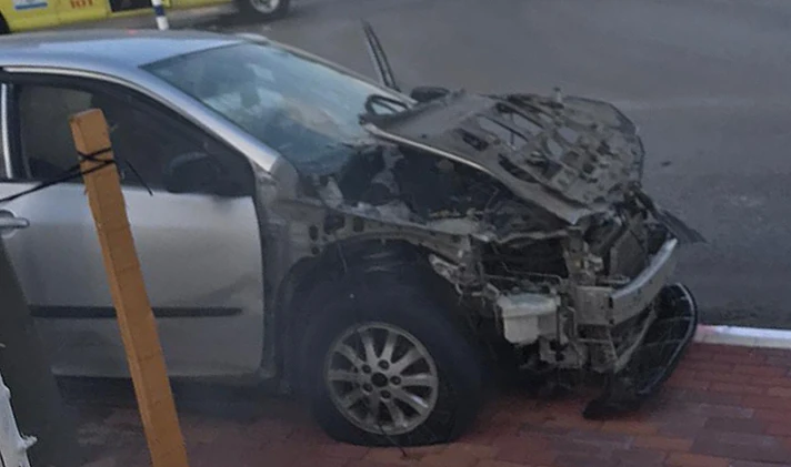 הזירה שבה התפוצץ רכב בנשר