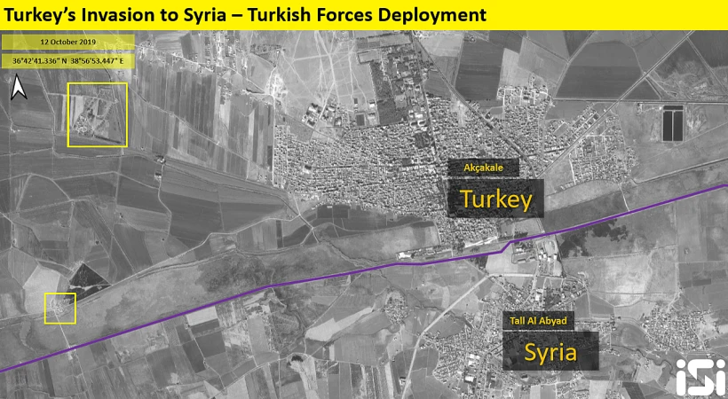 צילומי לויין של מהלכי הצבא הטורקי בצפון סוריה