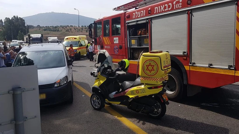 זירת התאונה בכביש 65