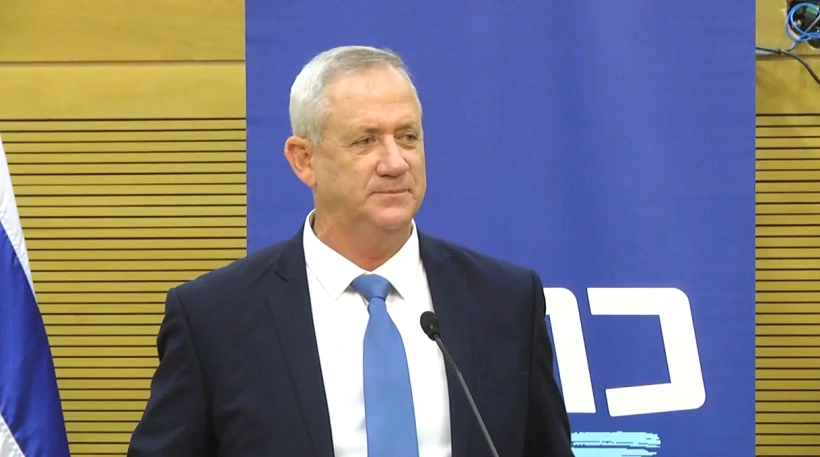 יו''ר כחול לבן בני גנץ לאחר הפגישה עם יו''ר ישראל ביתנו אביגדור ליברמן
