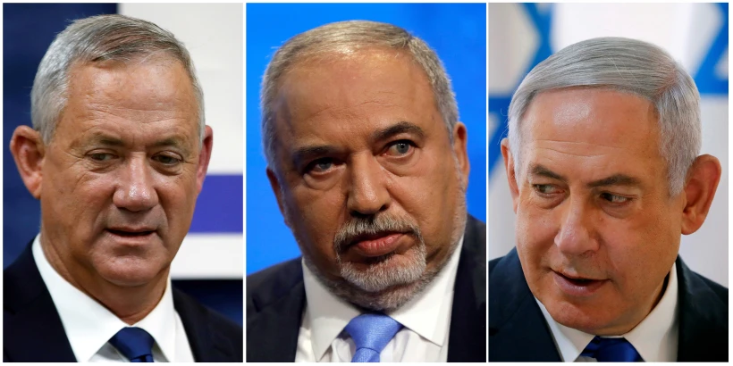 בנימין נתניהו, אביגדור ליברמן, בני גנץ
