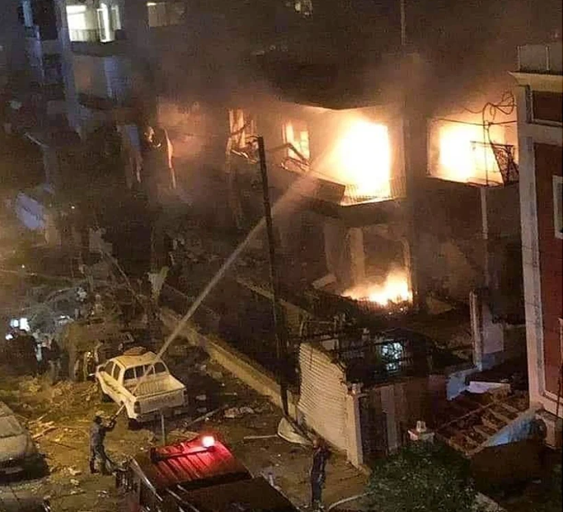 המבנה שהותקף בדמשק