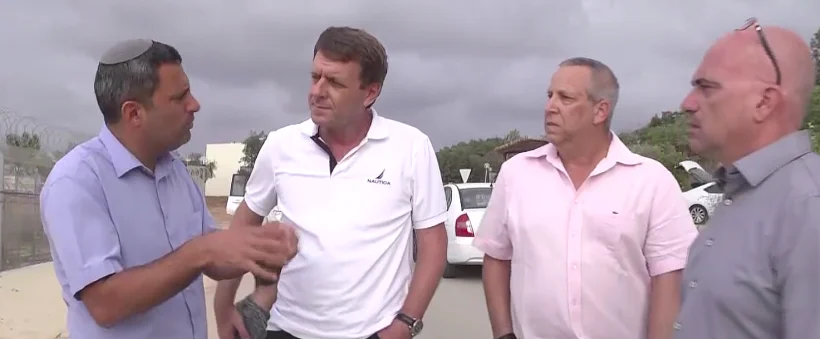 אלון דוידי, ראש עיריית שדרות, תמיר עידאן, ראש המועצה האזורית שדות נגב, גדי ירקוני, ראש המועצה האזורית אשכול ואופיר ליבשטיין, ראש המועצה האזורית שער הנגב