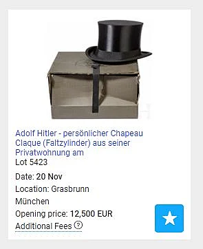 מגבעת שהיתה שייכת להיטלר