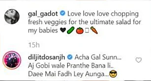 התגובה של דילג'יט דוסאנג' לפוסט של גל גדות