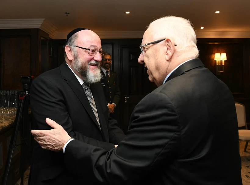 נשיא המדינה ראובן ריבלין נפגש עם הרב הראשי של בריטניה