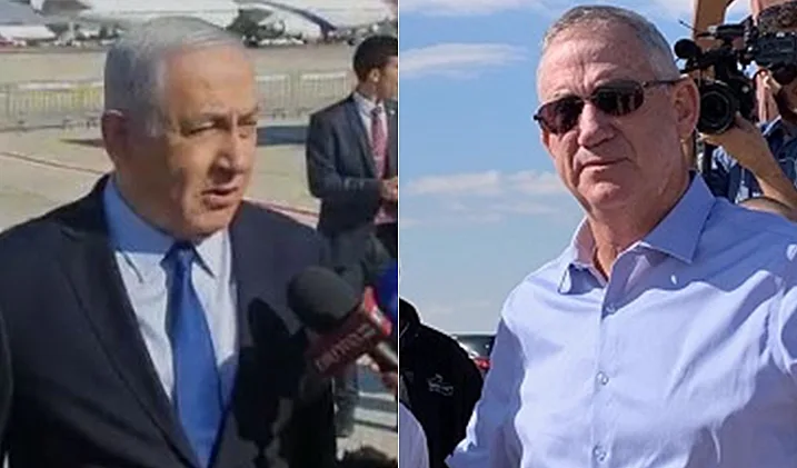 יו''ר הליכוד בנימין נתניהו ויו''ר כחול לבן בני גנץ