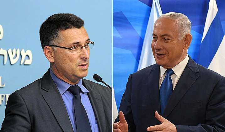 יו''ר הליכוד בנימין נתניהו וח''כ גדעון סער