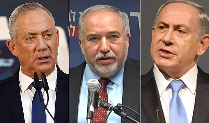 בני גנץ, אביגדור ליברמן, בנימין נתניהו