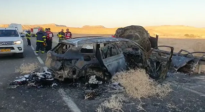 זירת תאונת הדרכים בכביש 40