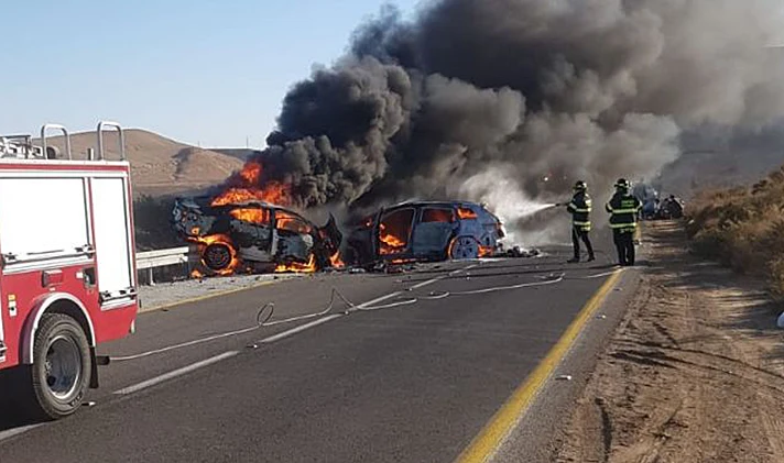 זירת תאונת הדרכים בכביש 40