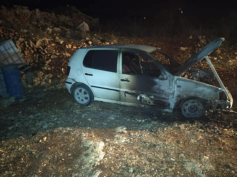 חשד לפשע שנאה בכפר הפלסטיני פרעתא שבאזור שכם, רכב שהוצת